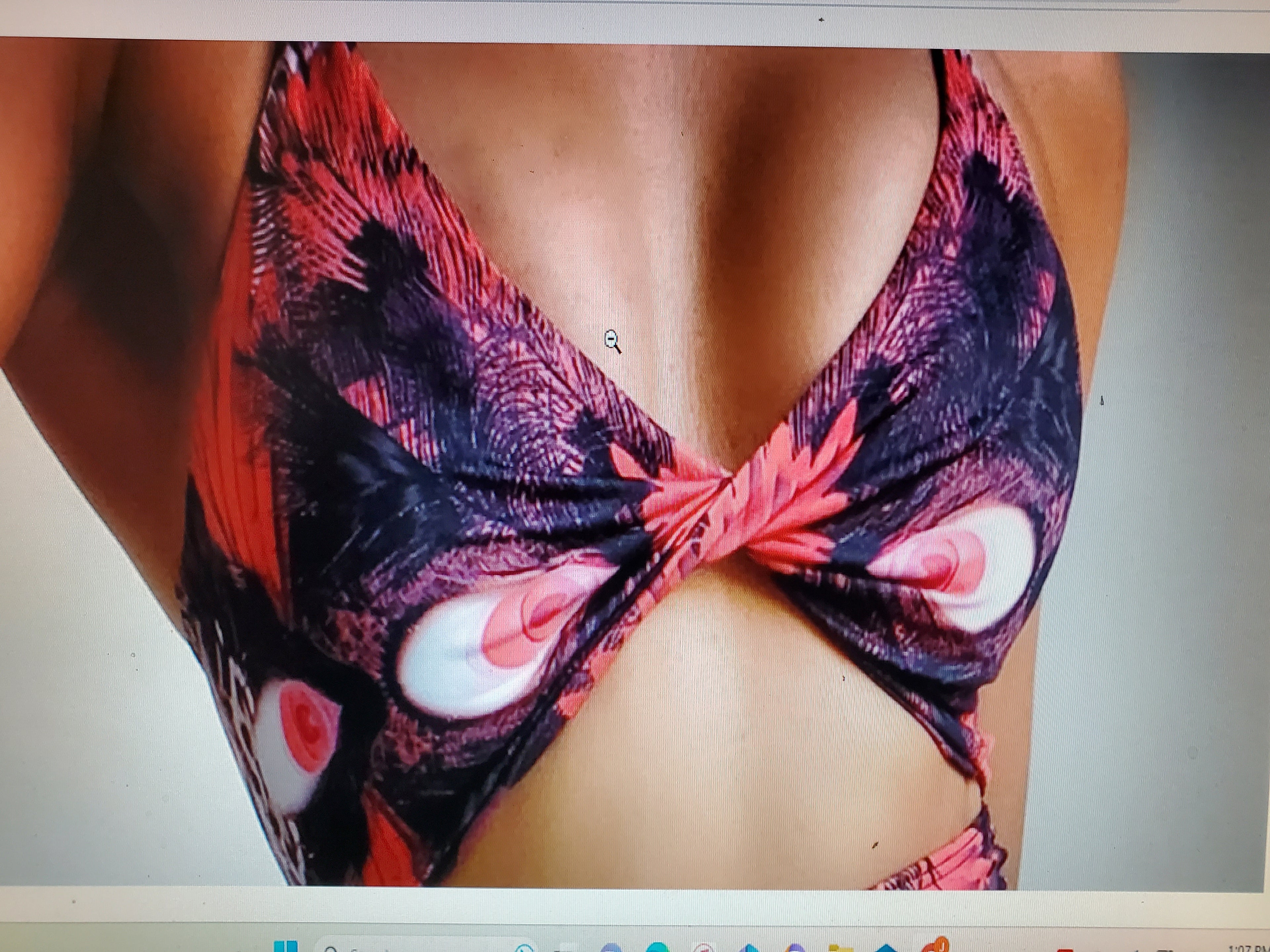 Allover Graphic Cut Out One Piece Swimsuit - Large