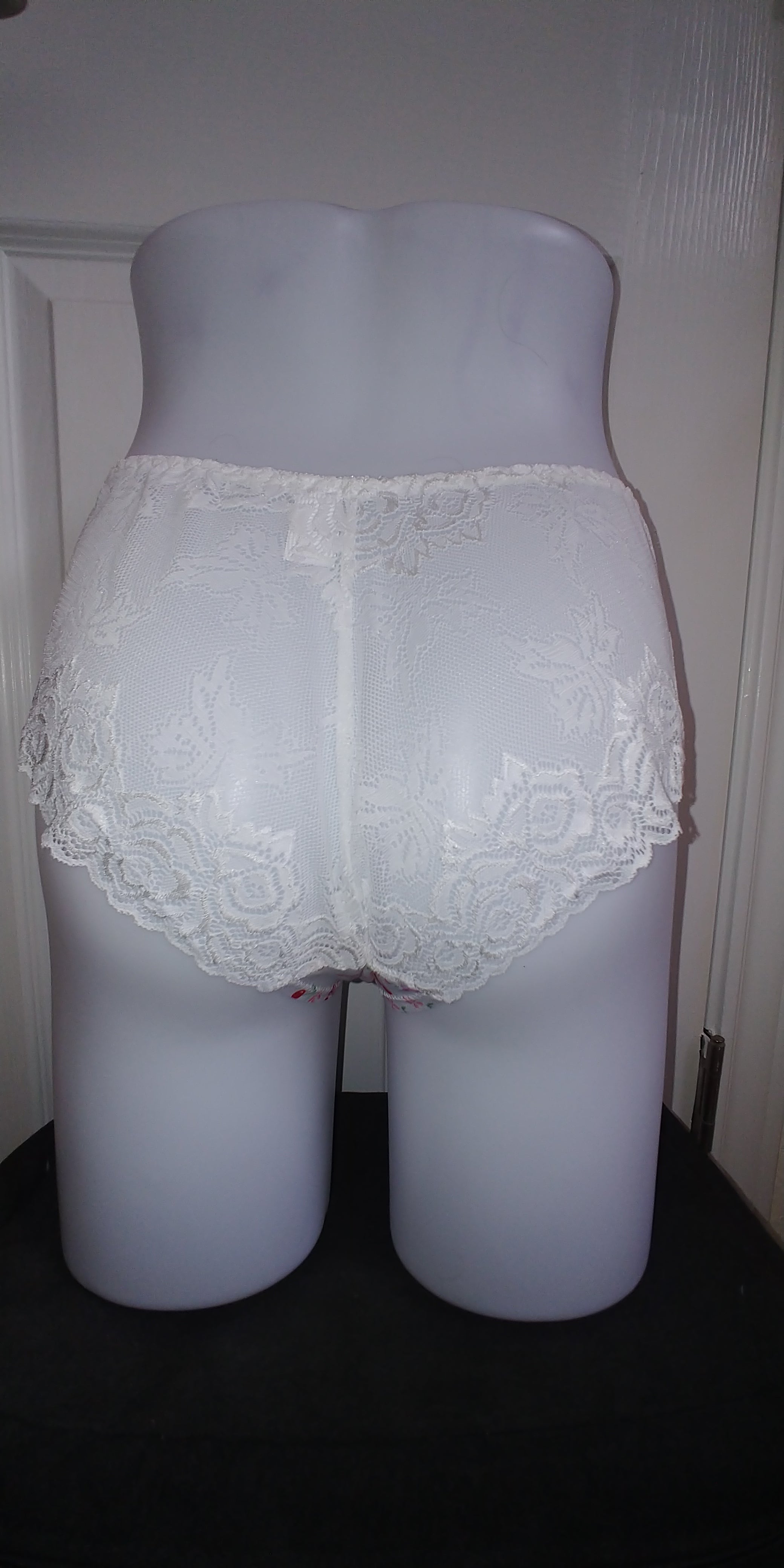 2pcs Women's Lace Floral Print Briefs - Soft Breathable Mesh Fabric with Contrast Lace Trim