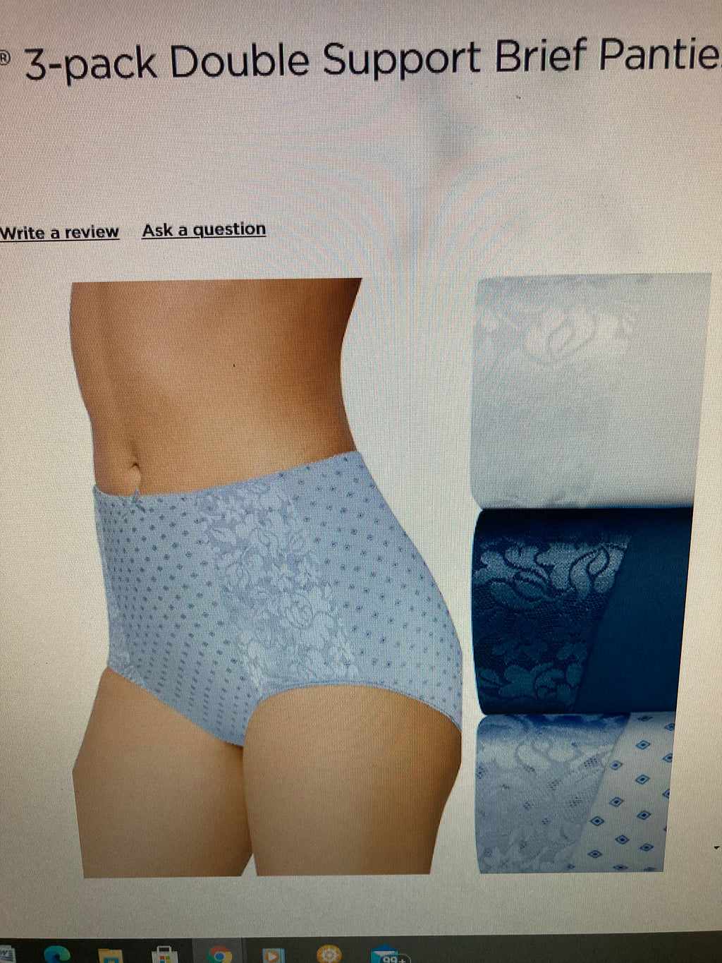 Bali Double Support Women's Brief Panty - 3 Pack - Large (7)
