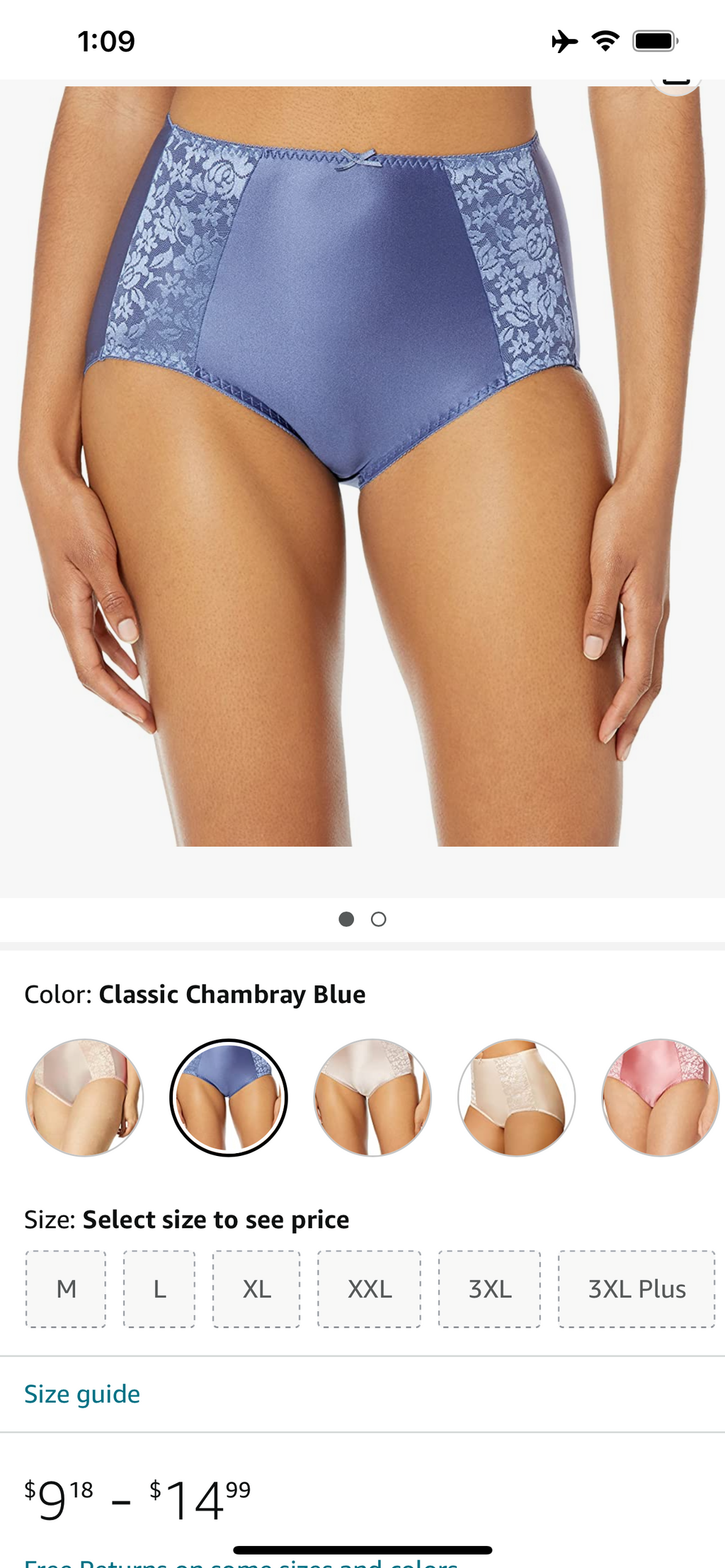 Bali Double Support Women's Brief Panty - 3 Pack - Large (7)