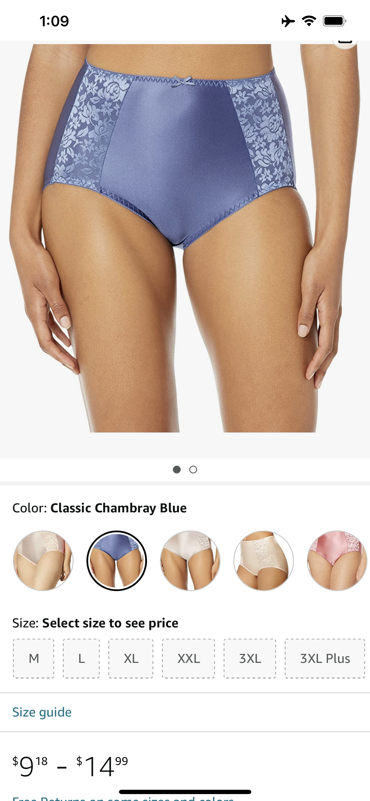Bali Double Support Women's Brief Panty - 3 Pack - Large (7)