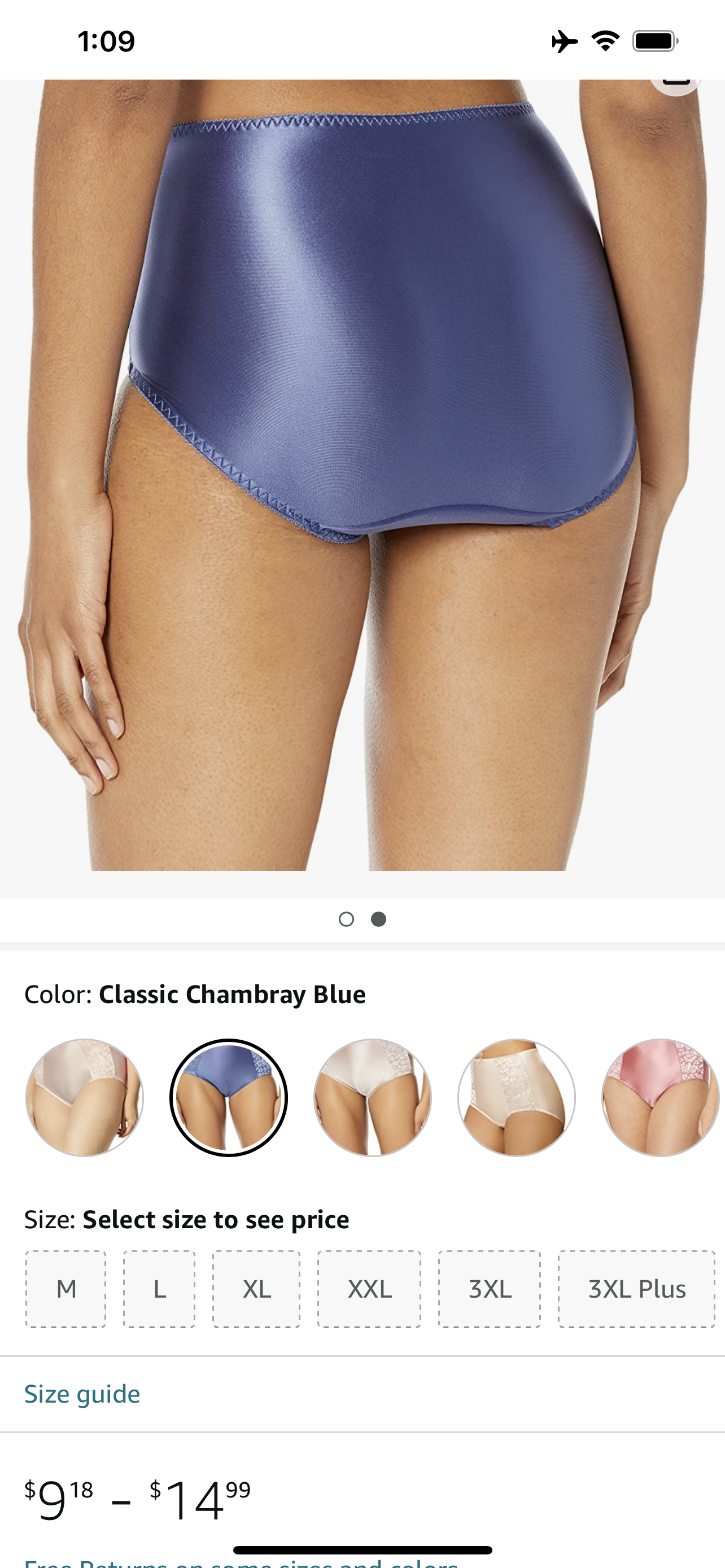 Bali Double Support Women's Brief Panty - 3 Pack - Large (7)